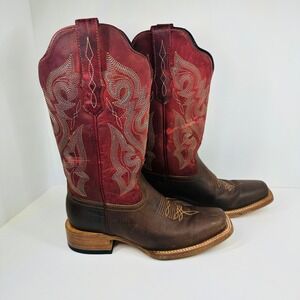 JB Dillon Reserve Womens Brown Red Leather Western Cowboy Boots BRP3210 6.5B